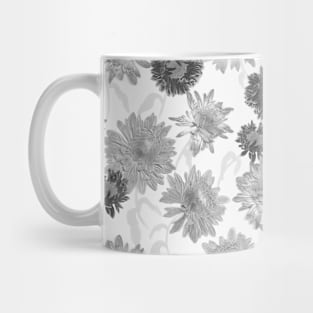 Pressed Pom Pom Gray Flowers Mug